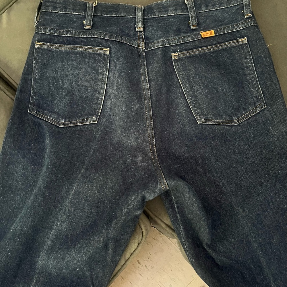 Rustler Men's Bootcut Jeans in Dark Blue